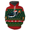 Christmas Sweater, Fisherman Christmas Gift, Fishing Hook Pattern, Catfish and Santa Hat - CT15112231