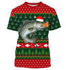 Christmas Sweater, Fisherman Christmas Gift, Fishing Hook Pattern, Bass and Santa Hat - CT15112232