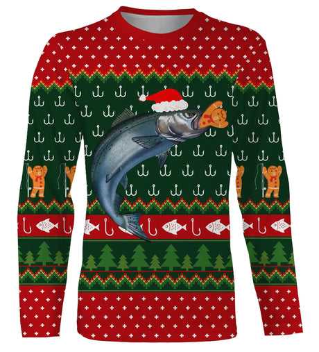 Christmas Sweater, Fisherman Christmas Gift, Fishing Crochet Pattern, Salmon and Santa Hat - CT15112233