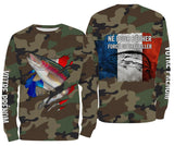 Trout Fishing, Original Fisherman Gift, Camouflage, Flag of France, Personalized Gift, Born To Fish Forced to Work - CTS25042231