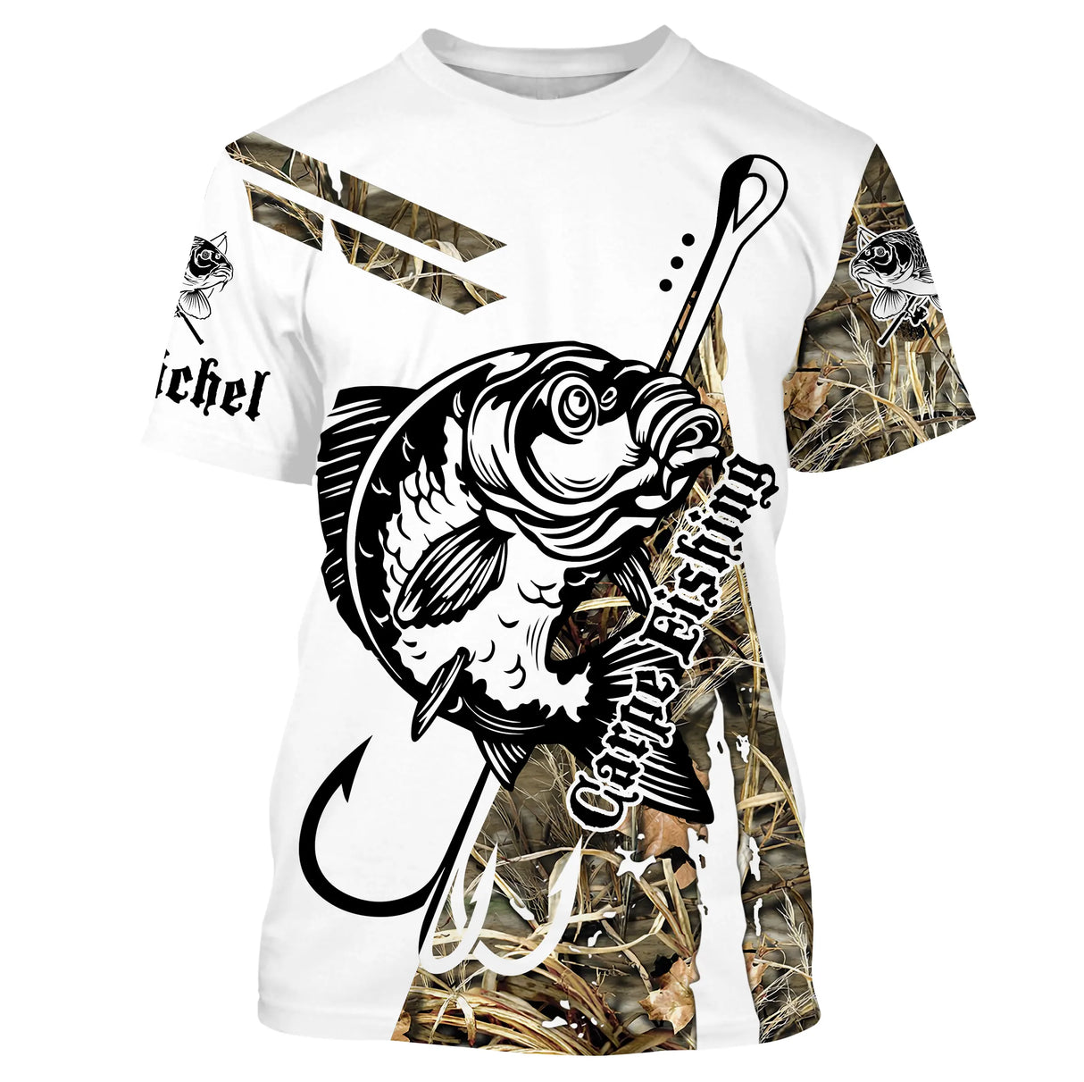 Camiseta Camuflaje Pesca Carpa Personalizada, Regalo Original Pescador - CT28072215