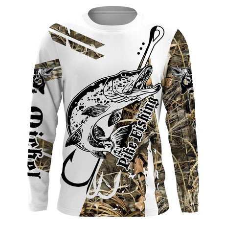 Personalized Camouflage Pike Fishing T-shirt, Original Fisherman Gift - CT28072216