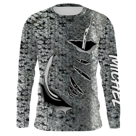 Personalized Salmon Skin T-shirt, Fishing Hooks, Original Fisherman Gift - CT28072216