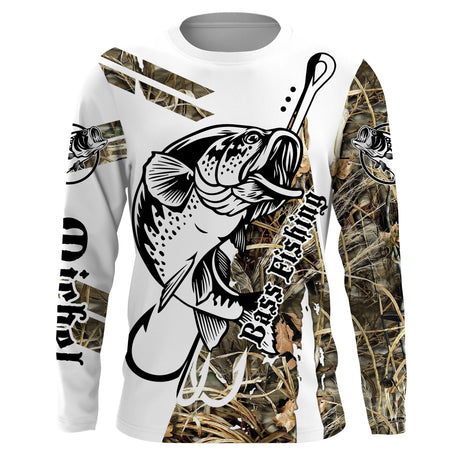 Personalized Camouflage Bass Fishing T-shirt, Original Fisherman Gift - CT28072217