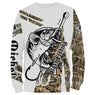 Personalized Camouflage Bass Fishing T-shirt, Original Fisherman Gift - CT28072217