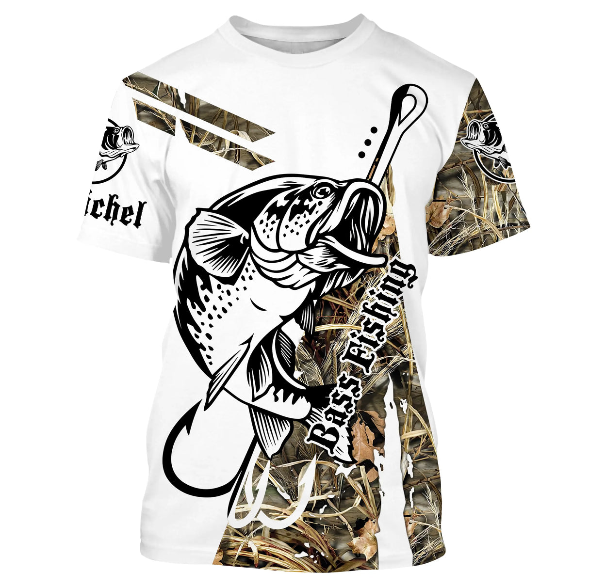 Personalisiertes Camouflage-Bassangel-T-Shirt, originelles Fischergeschenk – CT28072217