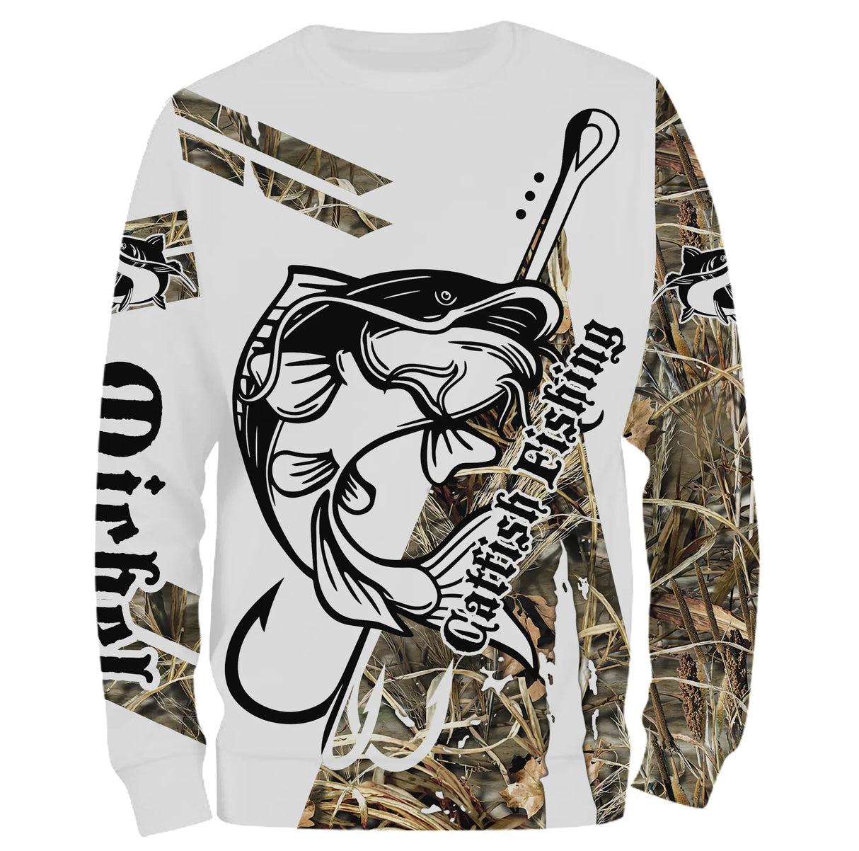 Camiseta personalizada de camuflaje de pesca de bagre, regalo original de pescador - CT28072220