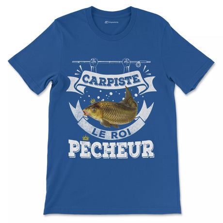 Pêcheur Carpiste, Cadeau Pour Pêcheur, Tee Shirt Homme et Femme, Carpiste Le Roi Pêcheur - CTS29042212 T-shirt Premium Homme Bleu