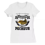 Pêcheur Carpiste, Cadeau Pour Pêcheur, Tee Shirt Homme et Femme, Carpiste Le Roi Pêcheur - CTS29042212 T-shirt Premium Femme Blanc