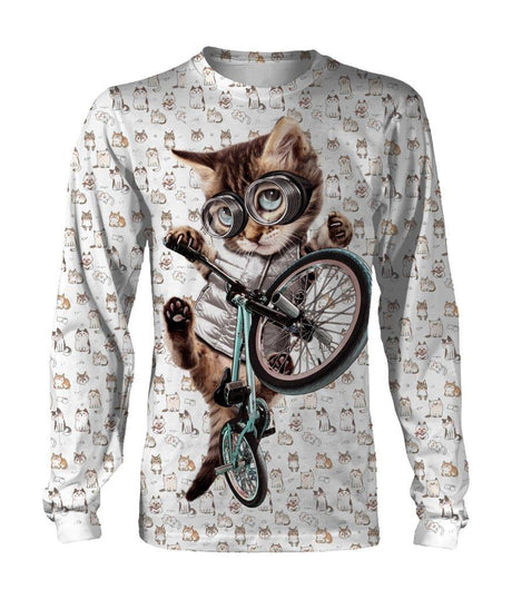 Katze und BMX-Fahrrad, süße Katze, Humor-Katze – VECHAT003