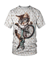 Gatto e bici BMX, gatto carino, gatto umoristico - VECHAT003