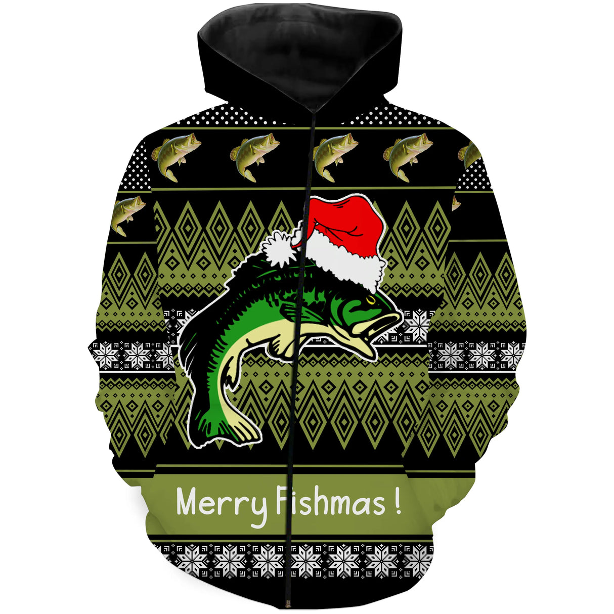 Christmas Sweater, Fisherman Christmas Gift, Fish Wears a Santa Hat - CT12112241