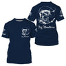 T-shirt personalizzata per la pesca del pesce gatto, regalo ideale per il pescatore, abbigliamento anti-UV blu navy - CT21072219