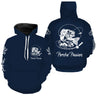 T-shirt personalizzata per la pesca del pesce persico, regalo ideale per pescatori, abbigliamento anti-UV blu navy - CT21072221