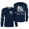 Personalisiertes Barsch-Angel-T-Shirt, ideales Fischergeschenk, Anti-UV-Kleidung Marineblau - CT21072221