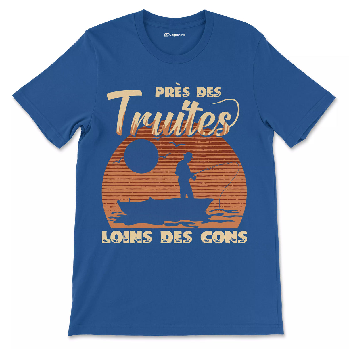 Herren-Fischer-Humor-Geschenk, Forellenangeln, lustiges Fischer-T-Shirt, nah an der Forelle, weit weg von den Arschlöchern