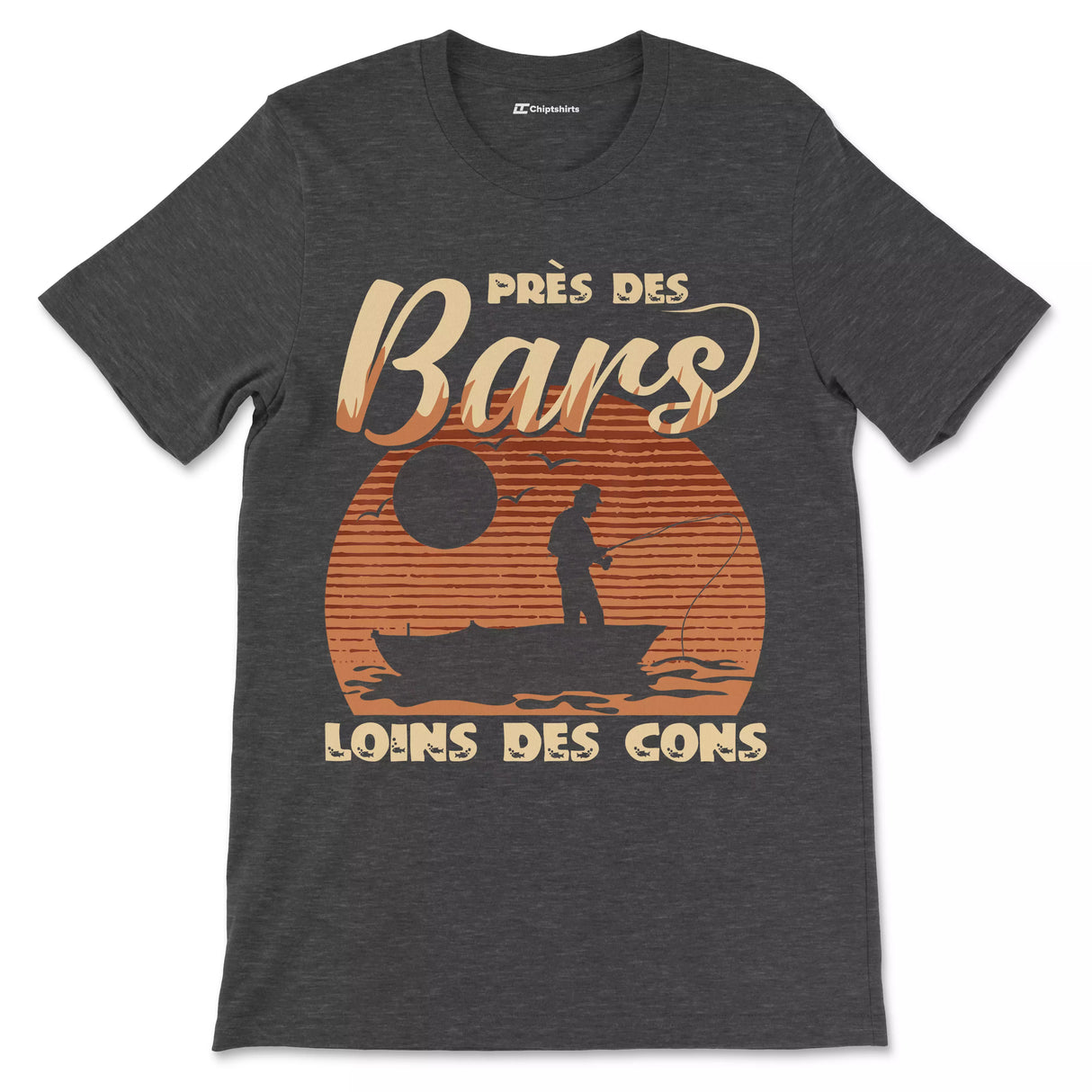 Herren-Fischer-Humor-Geschenk, Barschangeln, lustiges Fischer-T-Shirt, in der Nähe der Bars, weit weg von den Nachteilen