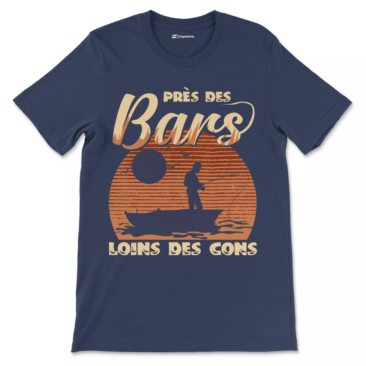 Men's Fisherman Humor Gift, Bass Fishing, Funny Fisherman T-shirt, Near the Bars Far from the Cons