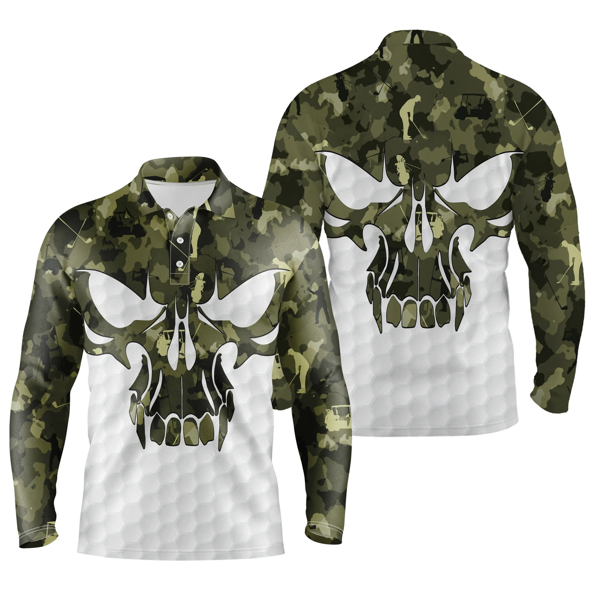 Chiptshirts - Golf Polo Shirt, Original Gift for Golf Fans, Men's and Women's Sports Polo Shirt, Golf Camouflage, Golf Skull - CTS26052232