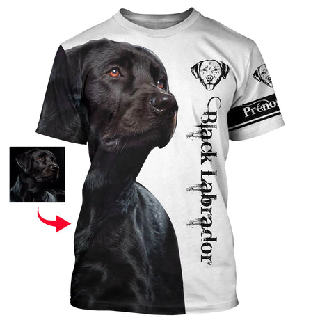 Labrador Noir 3D All Over Imprimée, Cadeau Personnalisé Le Retriever Du Labrador - T-shirt Personnalisé Homme Femme