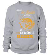 Pêche Du Brochet Au Leurre Souple, Bière, Cadeau Humour Pêcheur, Je Sauve Le Brochet De l'Eau - VEPEBR021 Sweater Gris