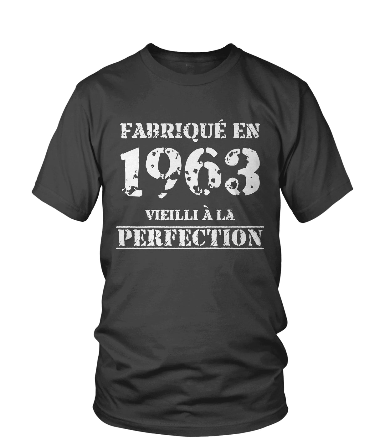 Cadeau Anniversaire, Fête d'Anniversaire, Fabriqué En 1963, Vieilli À La Perfection - VEAGFE1963 T-shirt Col Rond