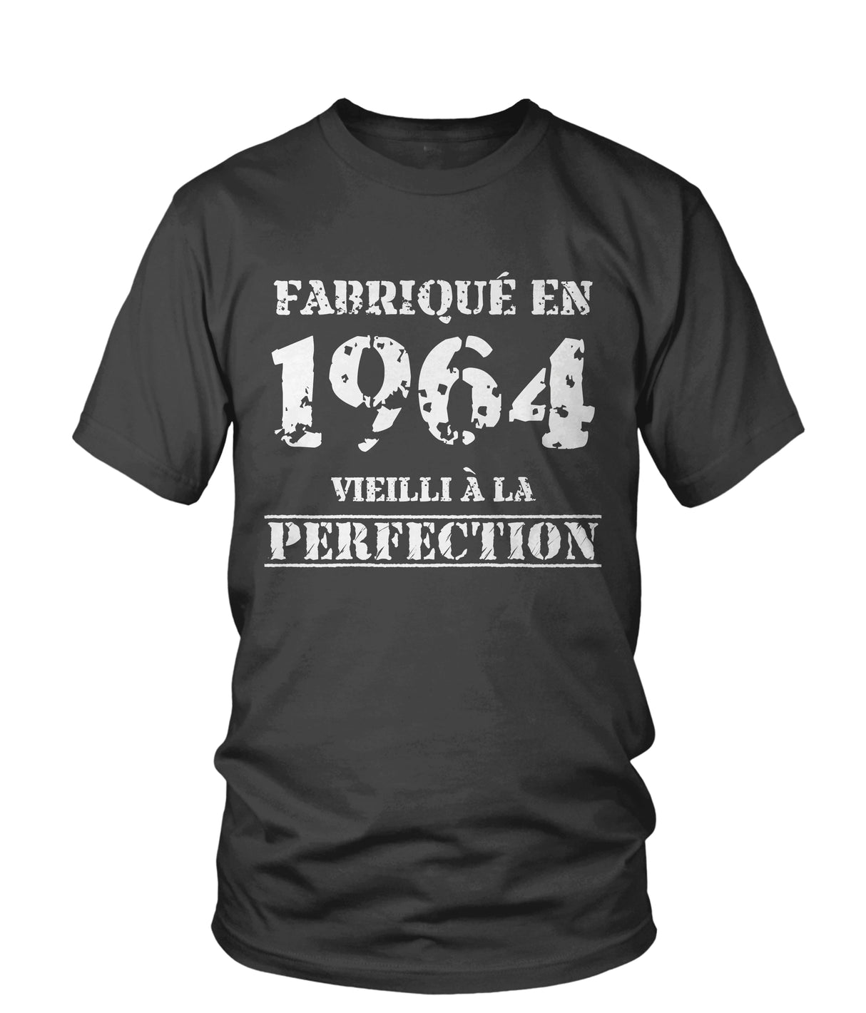 Cadeau Anniversaire, Fête d'Anniversaire, Fabriqué En 1964, Vieilli À La Perfection - VEAGFE1964 T-shirt Col Rond