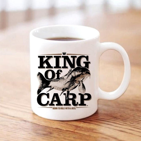 Tasse à Café Pour Pêcheur, Roi de la Carpe, Pêche de la Carpe, Carpe Passion CTS08042201 Mug Blanc