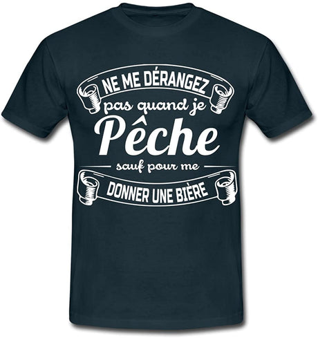 T Shirt Pêche, Cadeau Humour Pêcheur, Ne Me Dérangez Pas Quand Je Pêche - VEPENP011
