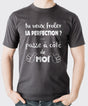 T-Shirt Homme, Cadeau Humour Pour Lui, Message et Citation Humour, Si tu Veux froler la Perfection Passe à coté de Moi - CTS24032205 T-shirt Col Rond Gris
